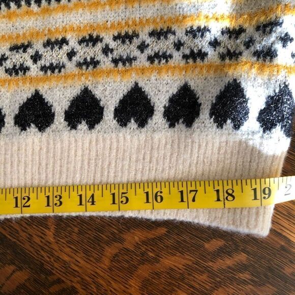 NEW ANDTHEWHY Cream, Black, and Gold Crew Neck Sweater NWT - Picture 12 of 14